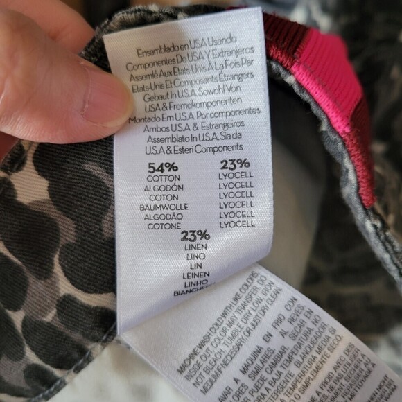 Mother The No Zip Misfit Jungle Eyes Animal Print Linen Striped Jogger Pants 26 - Picture 8 of 10